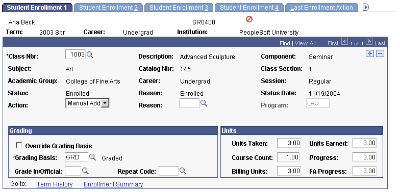 Student Enrollment 1 page Student Enrollment 1 page