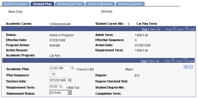 Student Plan page