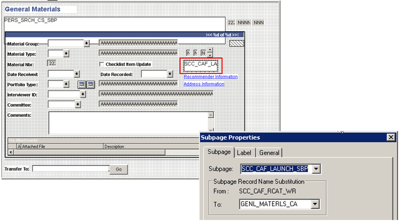 Adding SCC_CAF_LAUNCH_SBP subpage to GENL_MATERIALS Adding SCC_CAF_LAUNCH_SBP subpage to GENL_MATERIALS