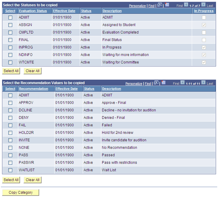 Copy Evaluation Setup page (4 of 4) Copy Evaluation Setup page (4 of 4)