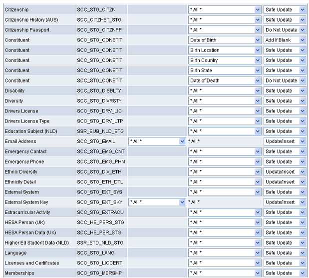 Data Update Rule Entry page (2 of 4)
