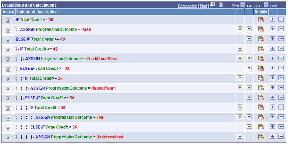 Example of Academic Progression Function (2 of 2) Example of Academic Progression Function (2 of 2)
