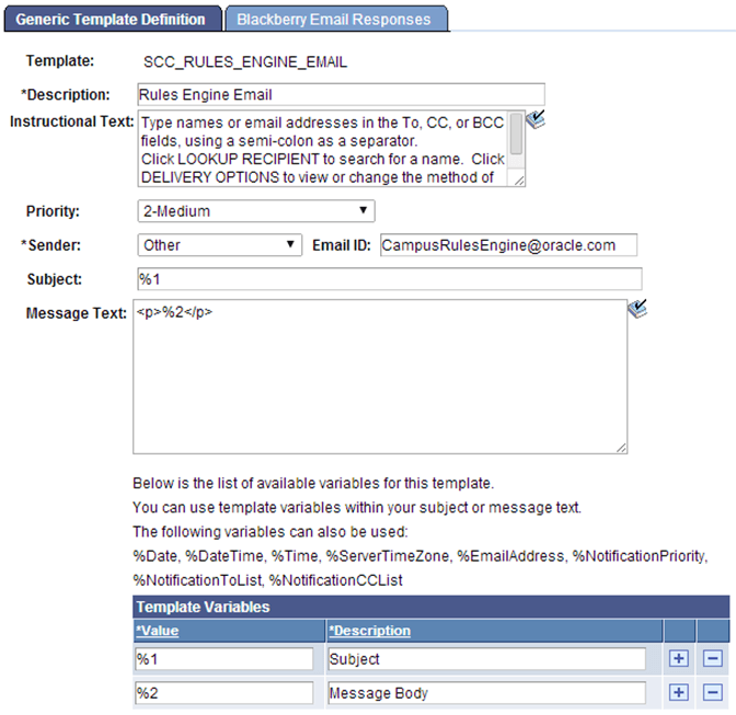Generic Template Definition Example for Rules Engine Generic Template Definition Example for Rules Engine