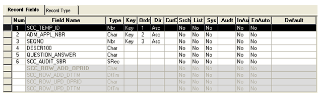 Matching Staging record definition (SCC_EXTN_STG)