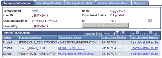 Partition Data By Constituent (Summary Information page)