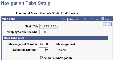 Navigation Tabs Setup page (1 of 2) Navigation Tabs Setup page (1 of 2)