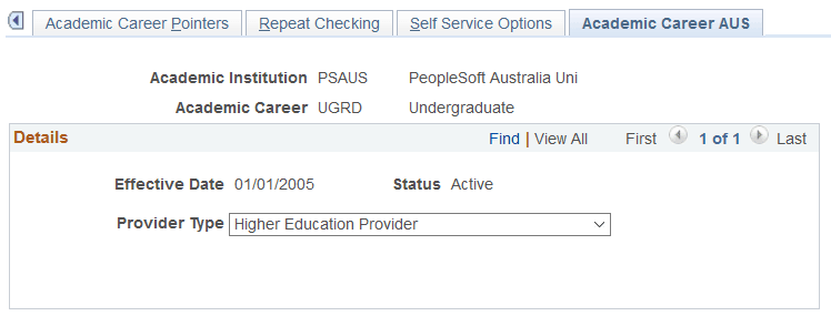 Academic Career AUS page