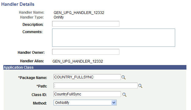 Handler Details page