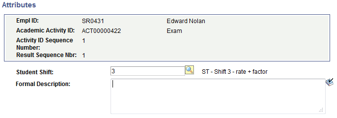 Attributes page (for Activity Results)