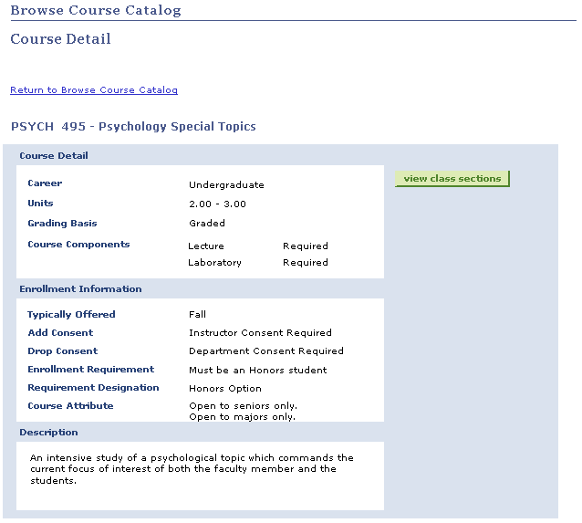 Browse Course Catalog - Course Detail page Browse Course Catalog - Course Detail page