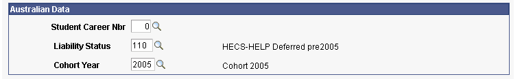 Enrollment Request page, Australia Data group box