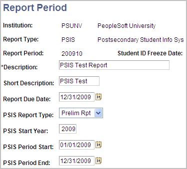 Report Period page Report Period page