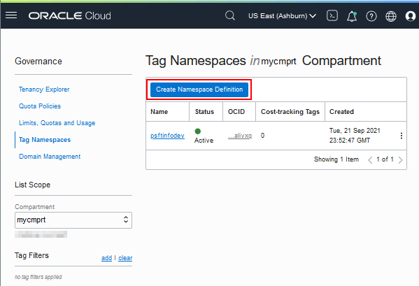 Tag Namespaces page