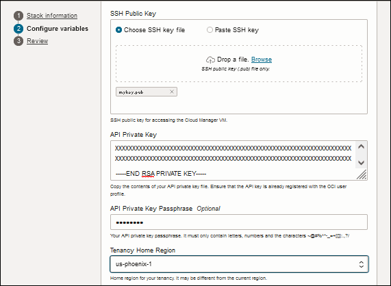 Create Stack page, middle