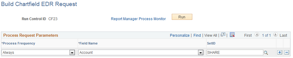 Build ChartField EDR Request page