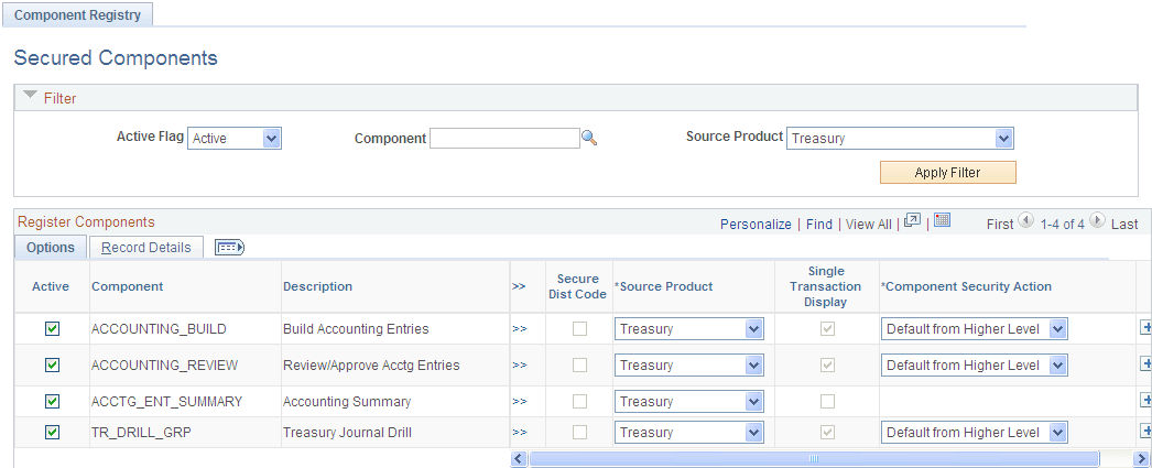Component Registry - Secured Components