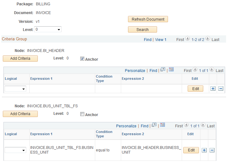 DEIU - Document Relationship page