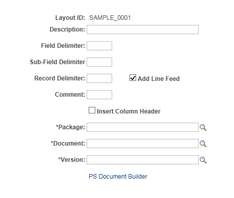 Delimited File Layout page