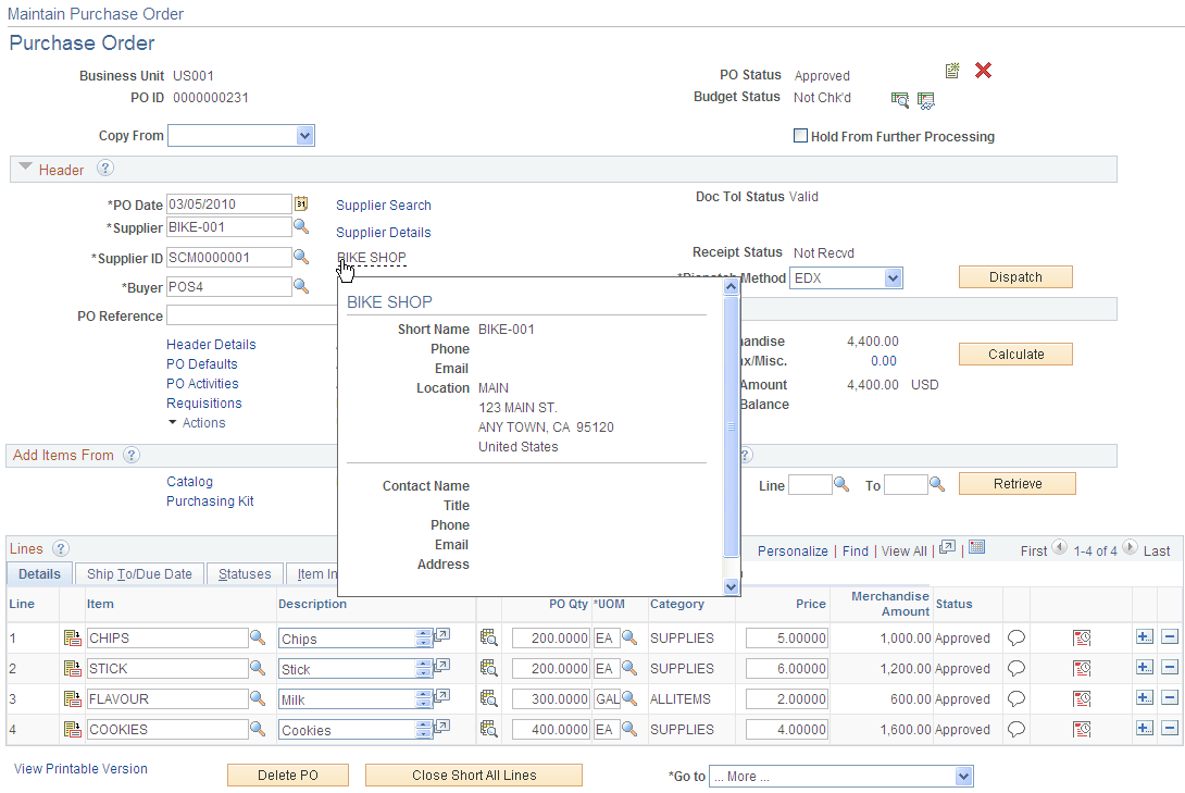 Example of mouse over popup page