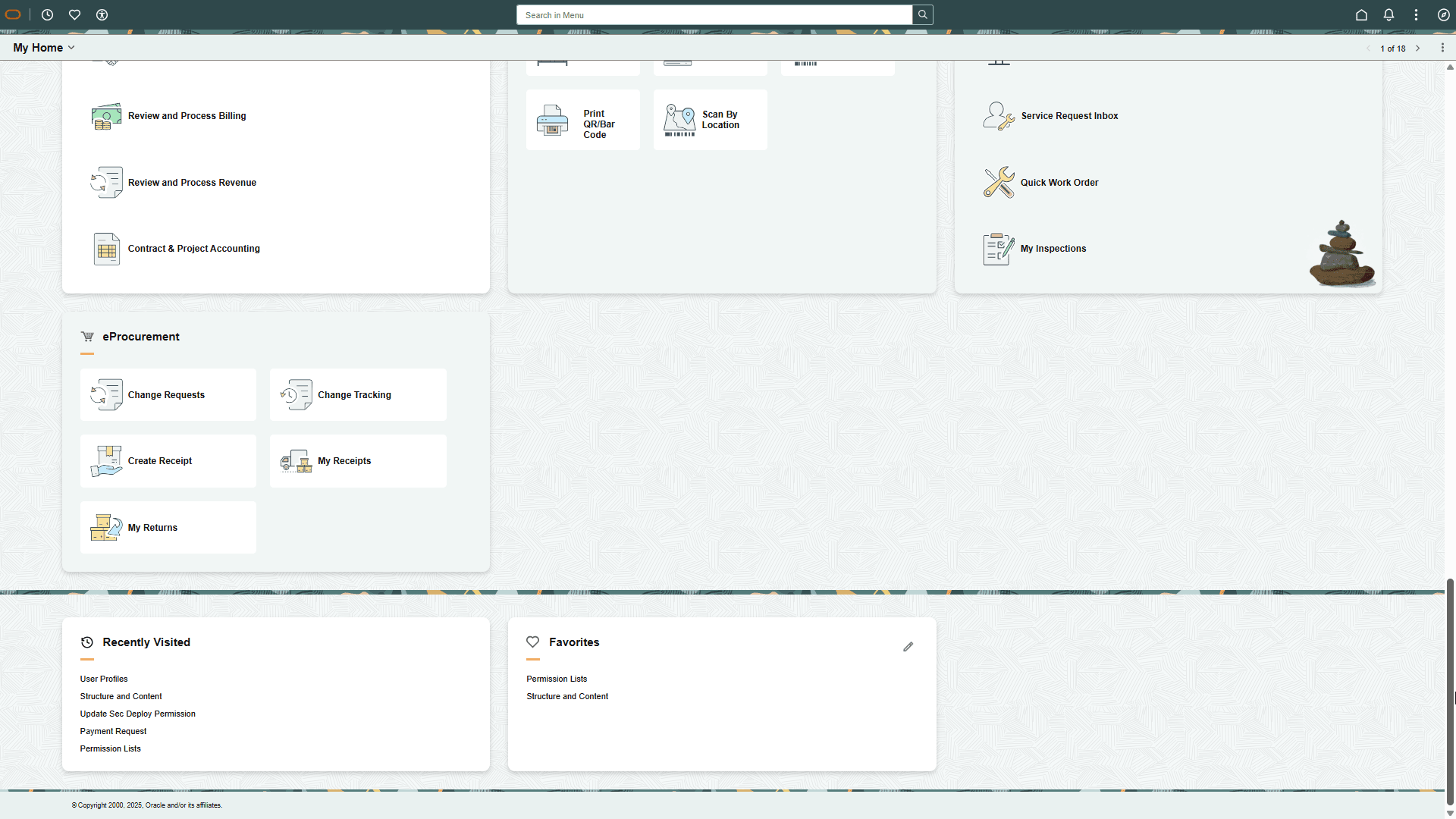 FSCM My Home landing page (4 of 4)