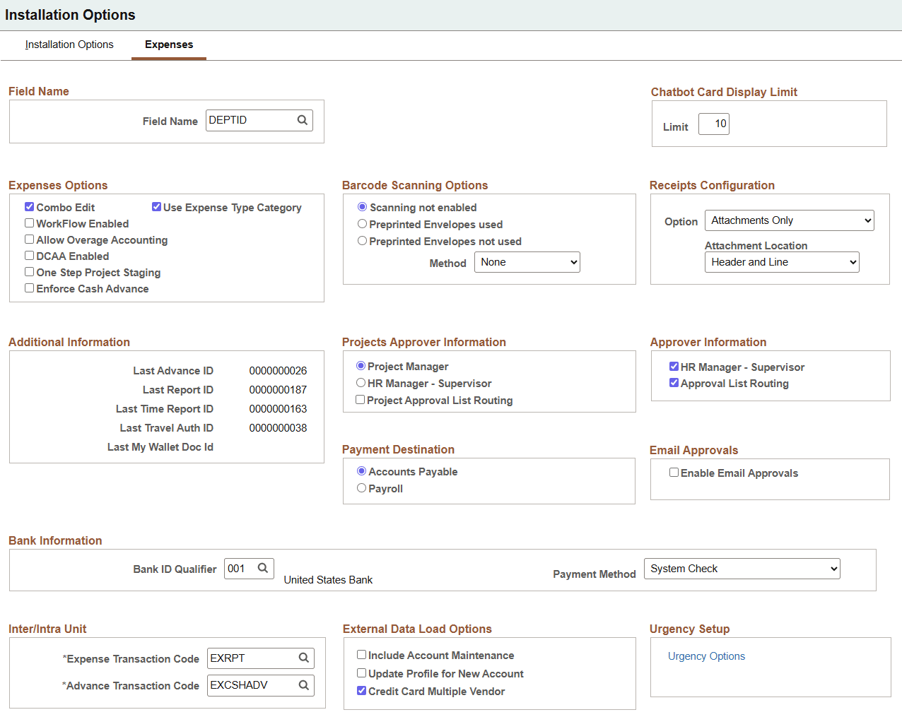Installation Options - Expenses (1 of 2)