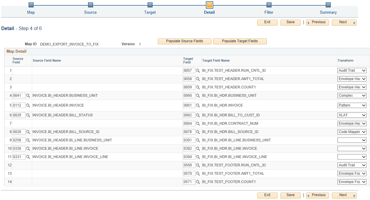 Map Definition - Detail (Step 4 of 6) page