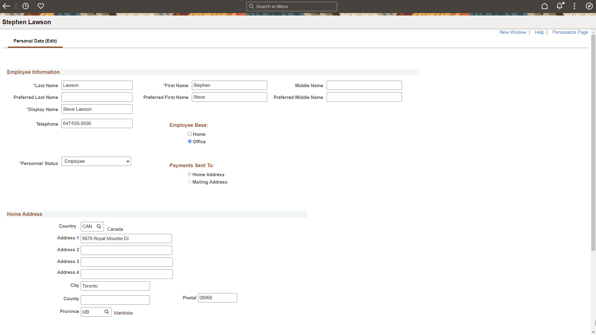 Personal Data (Edit) (Common Definitions)