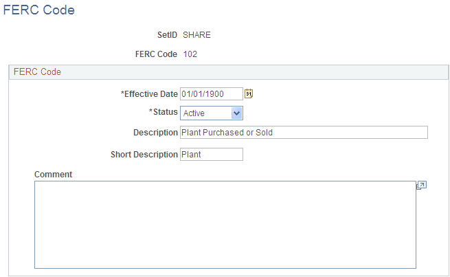 FERC Code page