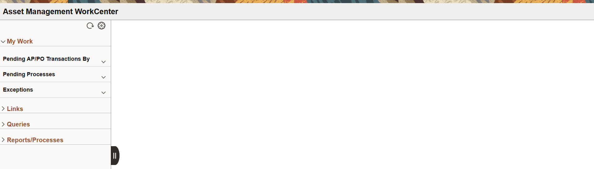 Asset Management WorkCenter - My Work pagelet