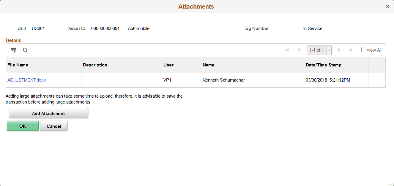 Basic Add - Attachments page
