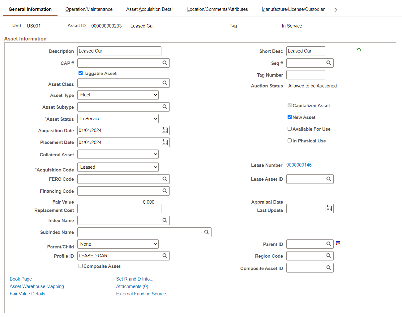 Basic Add - General Information page