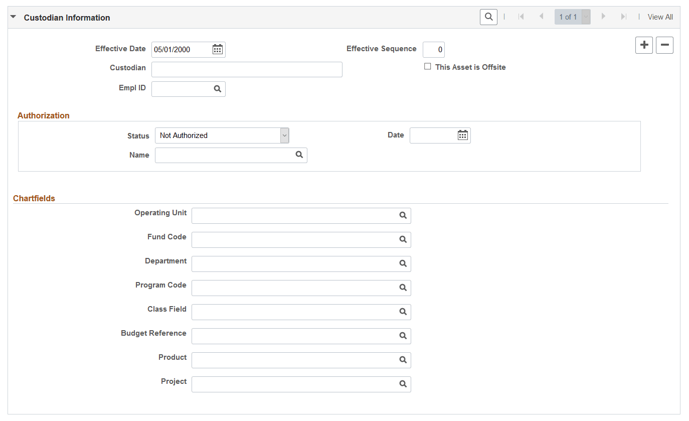 Manufacture/License/Custodian page (2 of 2)