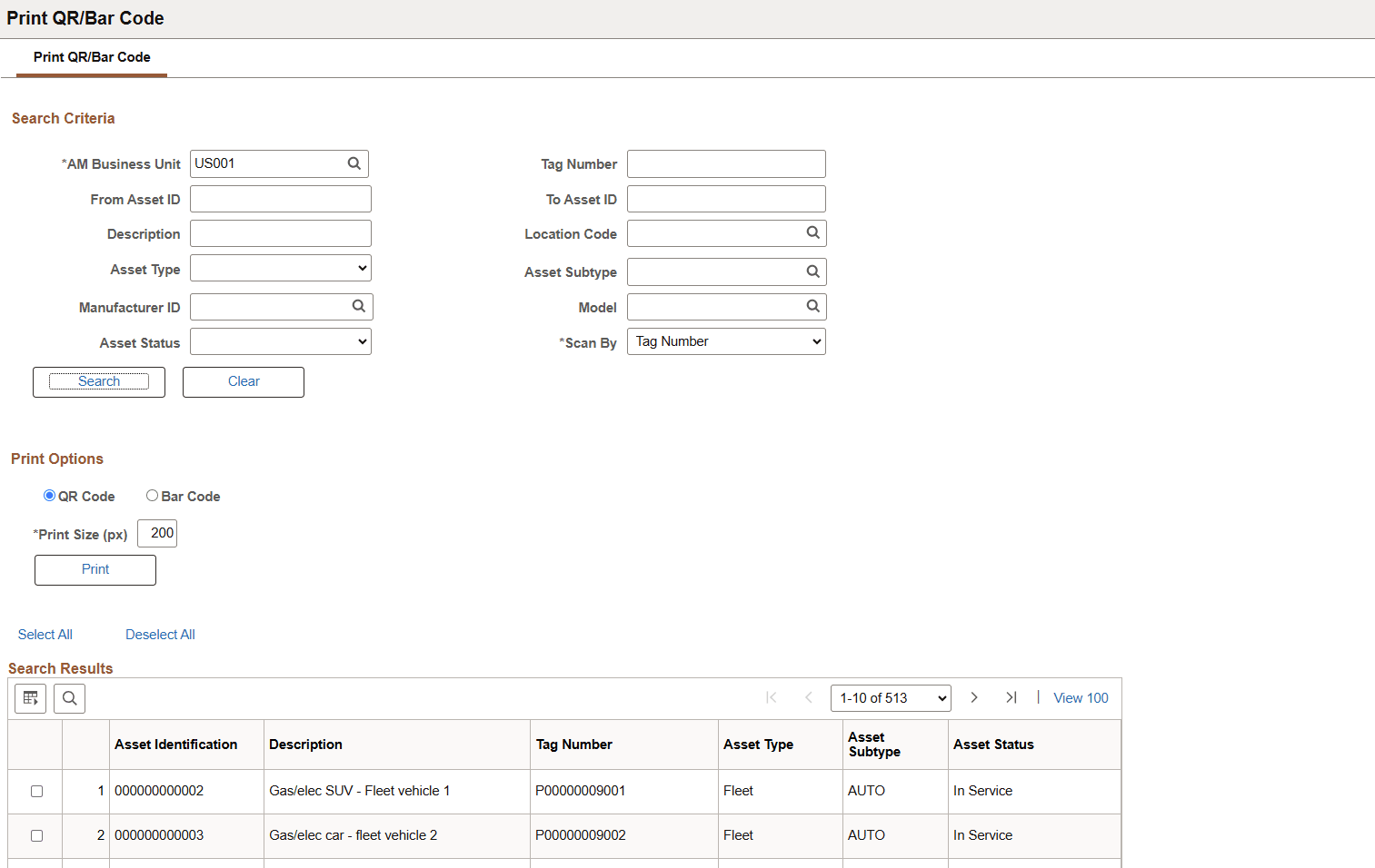 Print QR or Bar Code