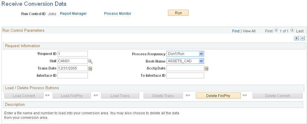 Receive Conversion Data page
