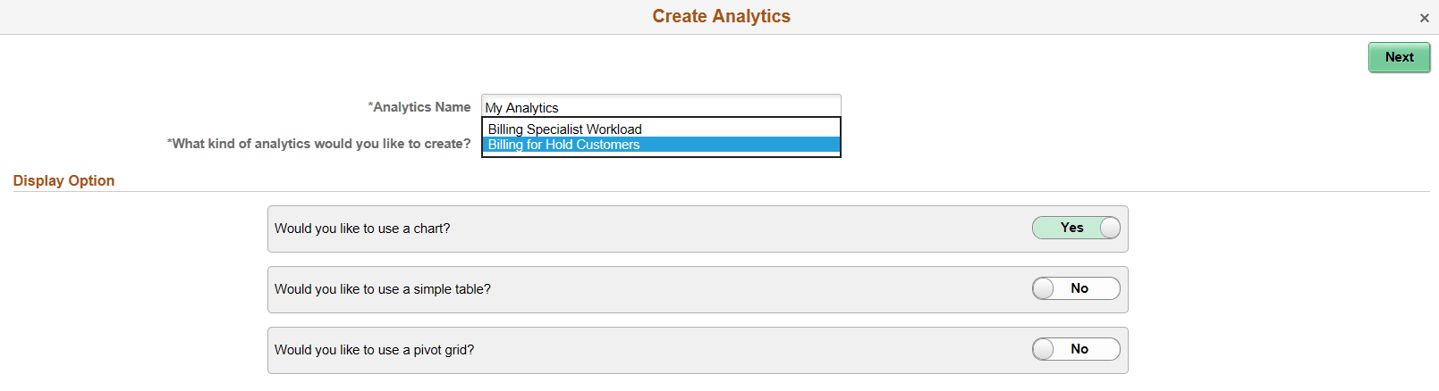 Create Analytics