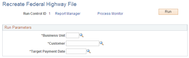 Recreate Federal Highway File page