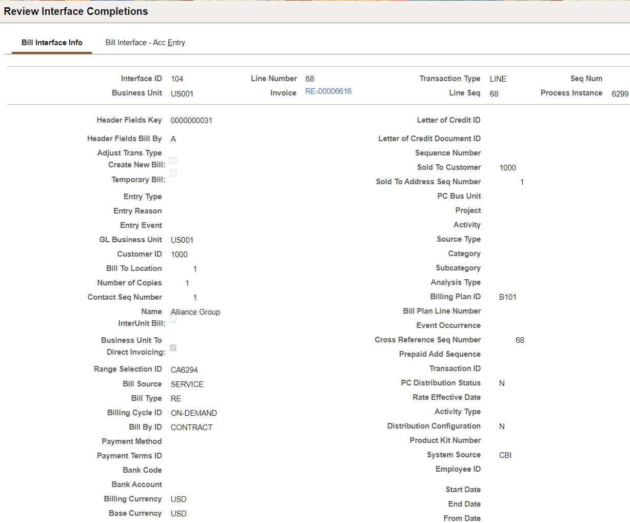 Review Interface Completions