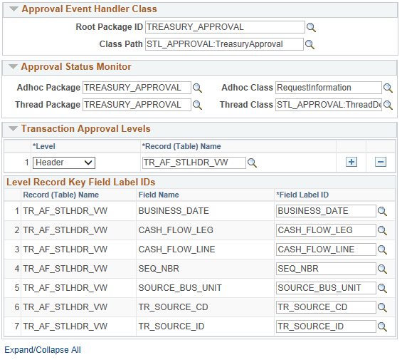 Register Transactions page for Settlement Approvals (2 of 2)