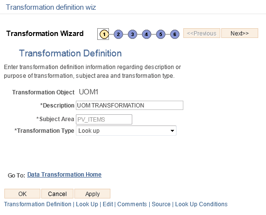 Transformation Definition Wiz 1 of 3