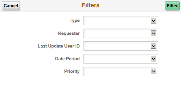 Filters page