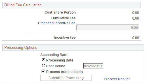 Billing Plan - Billing Fee Worksheet page (2 of 2) (incentive fee type)