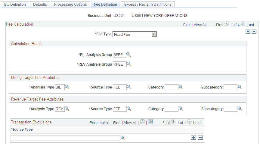 Contracts Definition - Fee Definition page