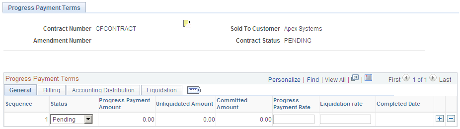 Progress Payment Terms page
