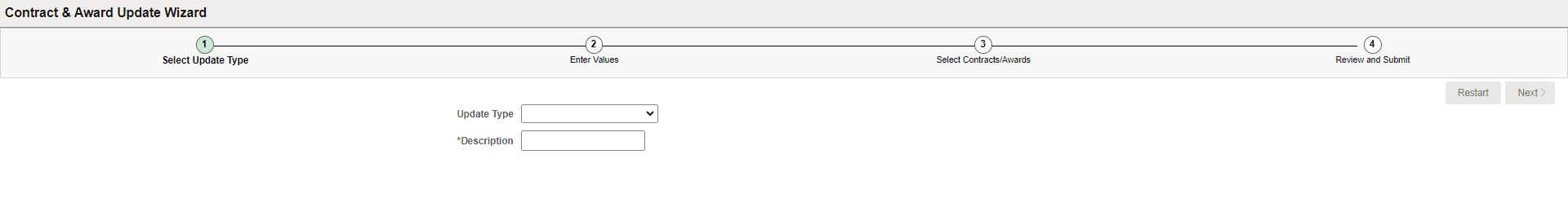Contract & Award Update Wizard
