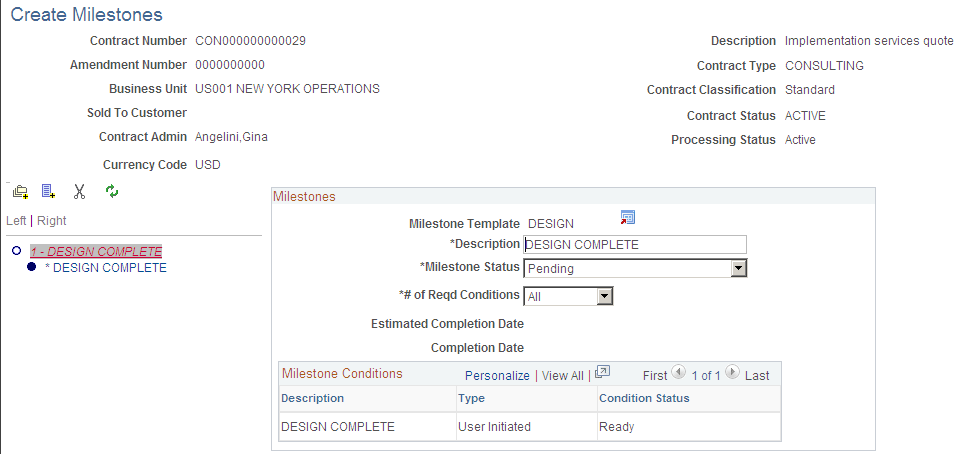 Create Milestones page