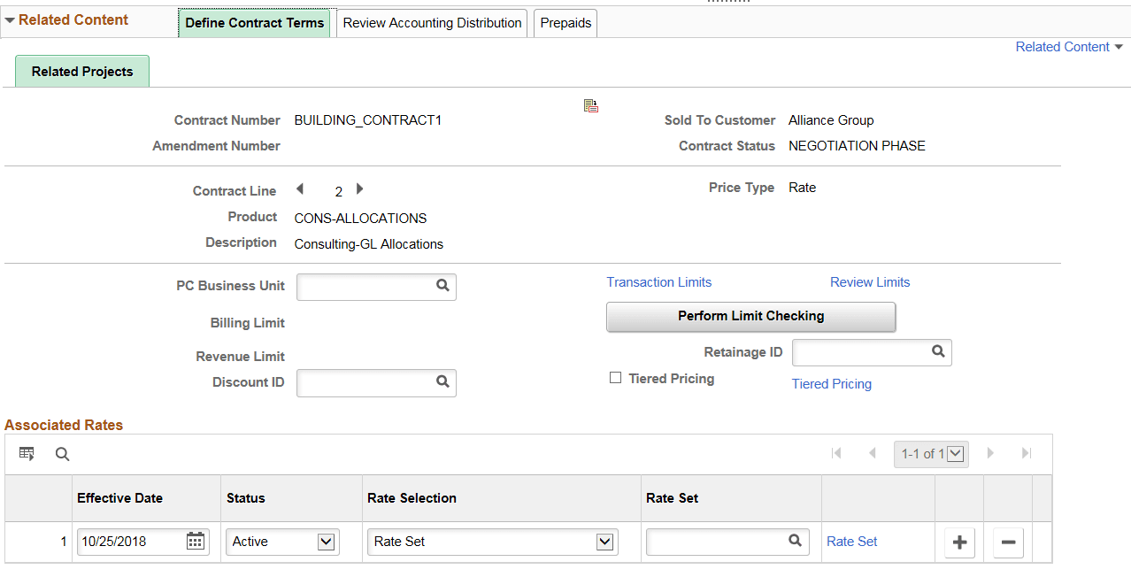 Define Contract Terms page