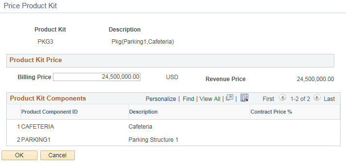 Price Product Kit page