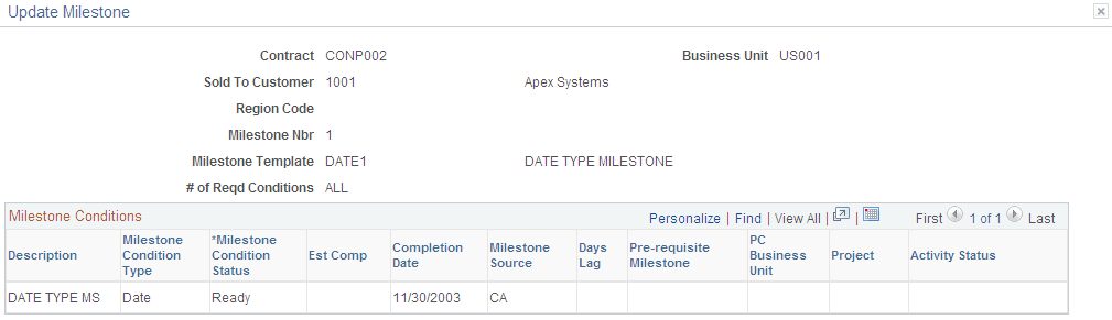 Update Milestone page