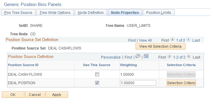 Node Properties page