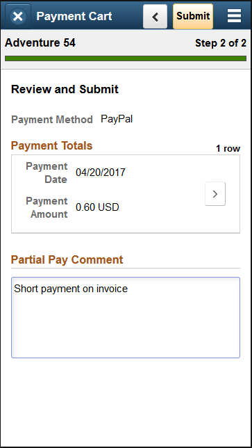 Step 2 of 2: Review and Submit a PayPal payment (SFF)